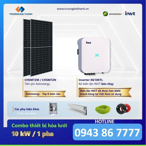 Combo Thiết Bị Hoà Lưới Tấm Pin CHSM72M & Inverter XG10KTL